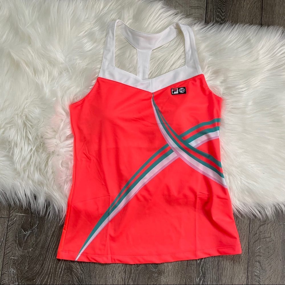 Love Fila MB tennis tank top racer back with bra - Picture 1 of 6